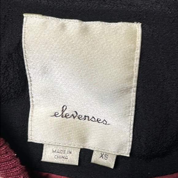 ELEVENSES Embroidered Solstice Floral Bomber Jacket size XS Anthropologie Black - Picture 3 of 13